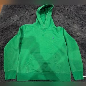 Polo Ralph Lauren Kids 14-16 Green Fleece Lined Pullover Hoodie